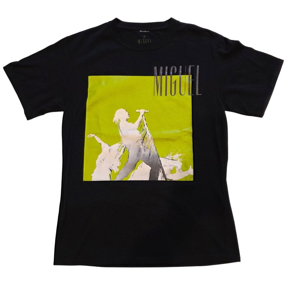 Miguel The Ascension Tour‎ 2018 Concert Graphic T-Shirt Small Black Neon Green